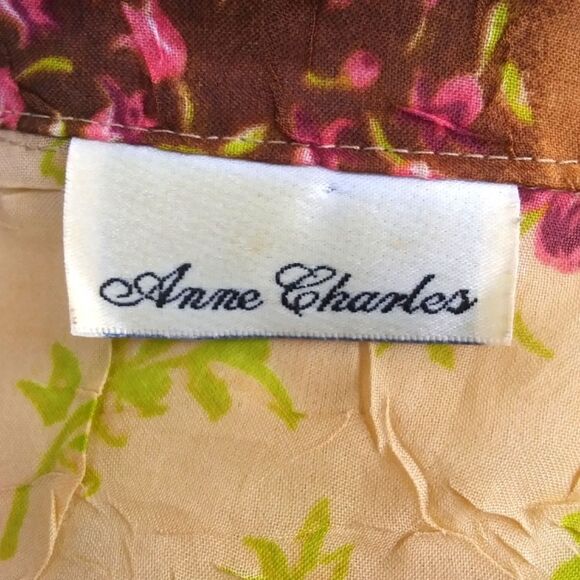 Blouse Chiffon Sheer Button Front 3/4 Length Sleeves Boho Patchwork Look… - Picture 15 of 16